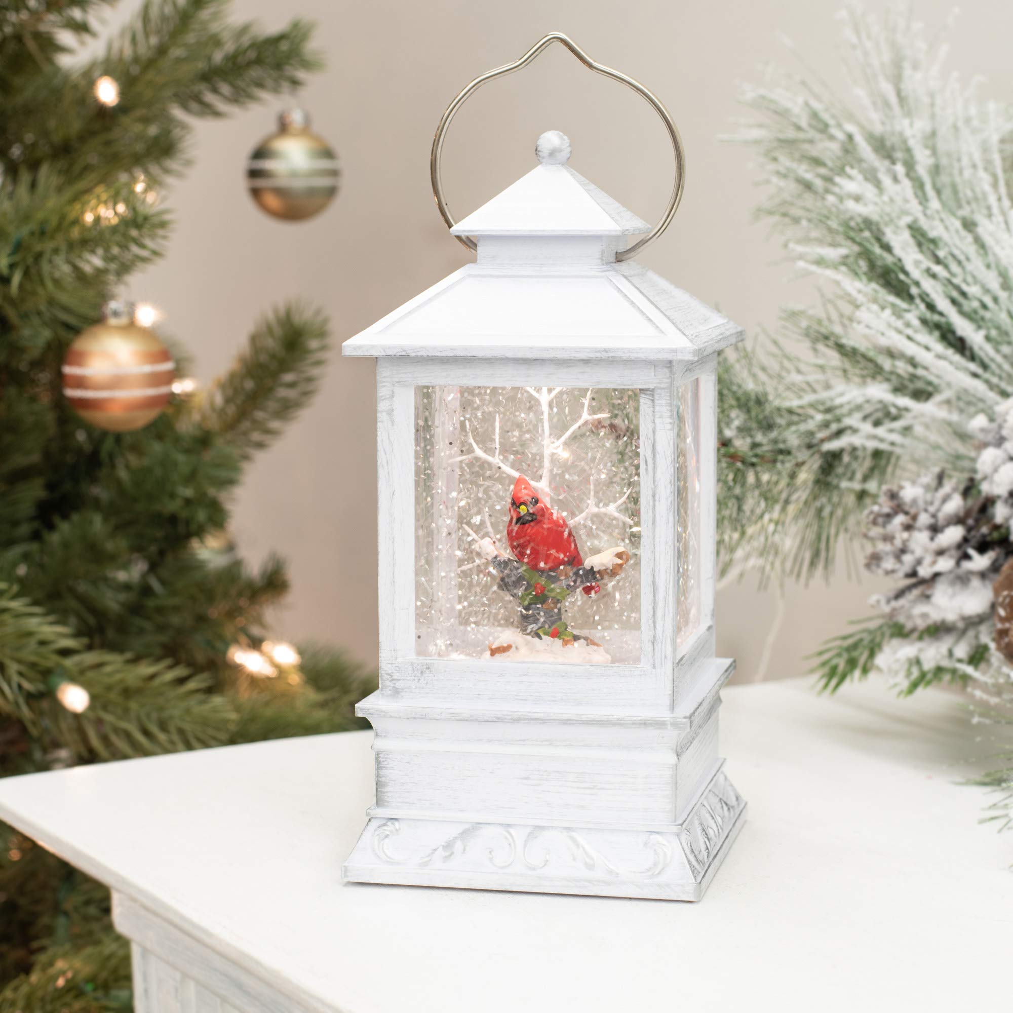 Amazon.com: Roman 133510 Led Swirl Lantern Cardinal Tree, 8.5 inch